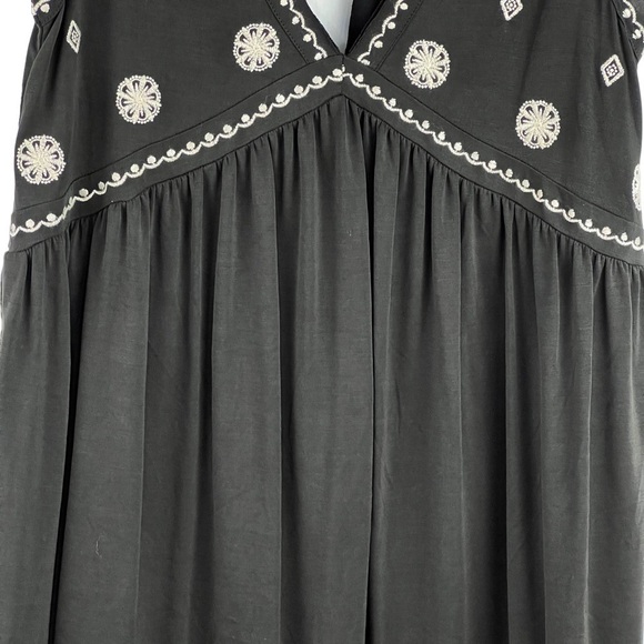 New-miss Me Deep V neck, Embroidered, Empire Waist, Hi-Lo, Mini Dress - Picture 5 of 16